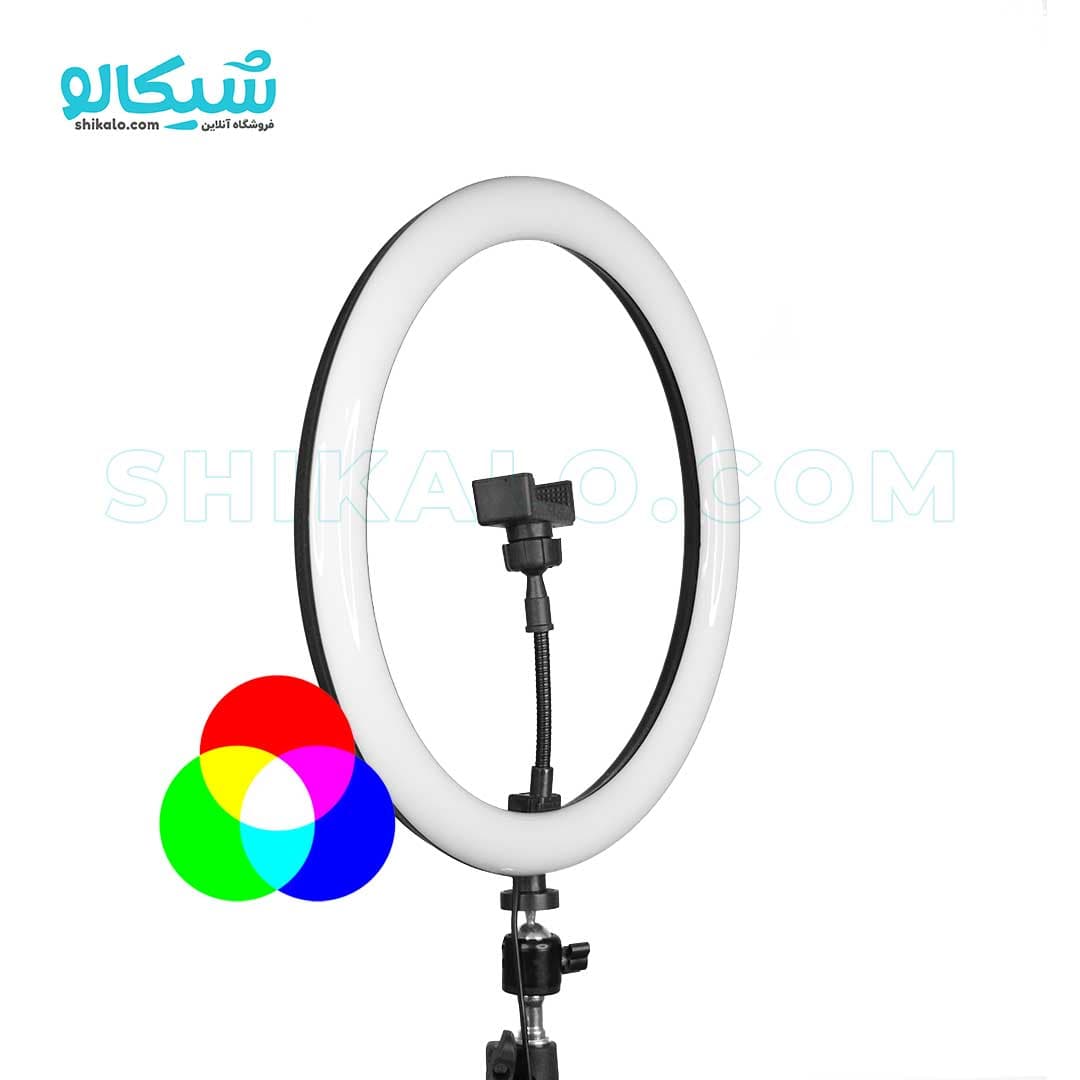 رینگ لایت مدل MJ33-RGB به همراه پایه — تصویر ۴
