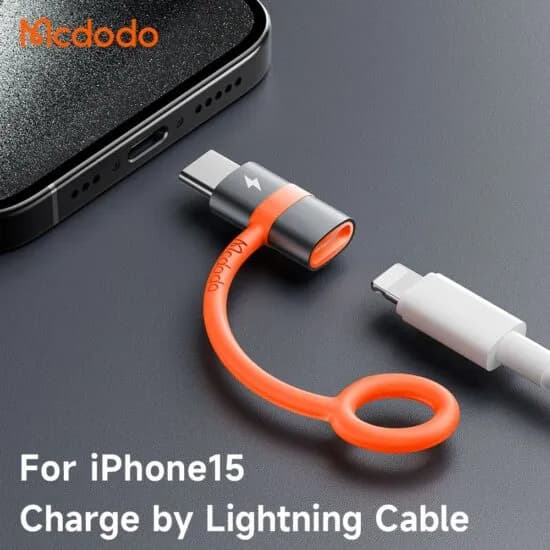 تبدیل OTG تایپ سی به لایتنینگ مک دودو Mcdodo OT-5530 Silicone Hook توان 60 وات — تصویر ۲