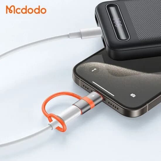 تبدیل OTG تایپ سی به لایتنینگ مک دودو Mcdodo OT-5530 Silicone Hook توان 60 وات — تصویر ۴