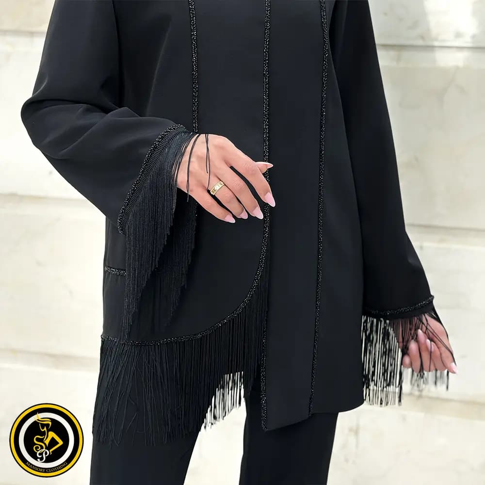 مانتو کتی آستین ریش مجلسی — تصویر ۲
