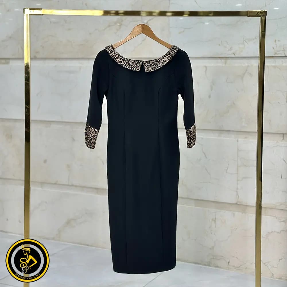 پیراهن مجلسی یقه پلنگی