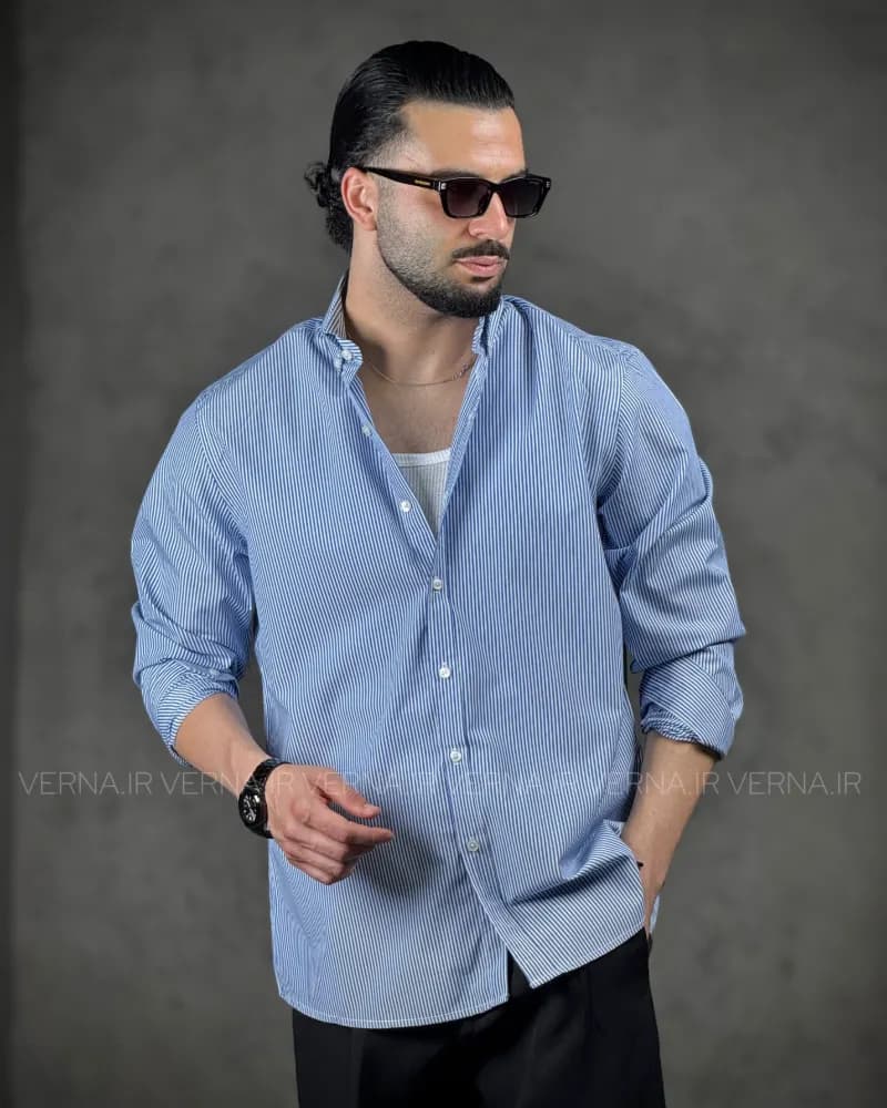 پیراهن مردانه راه راه ریز SK744