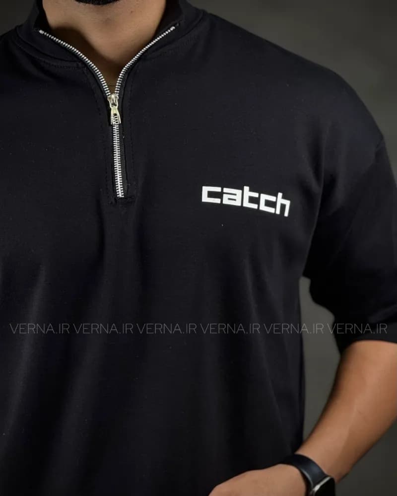 تیشرت نیم زیپ مردانه تک سایز CATCH — تصویر ۲