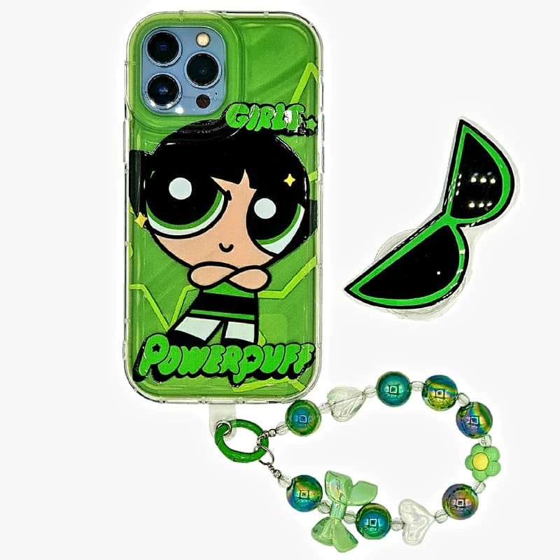 کاور مدل POWER GIRLS مناسب برای گوشی موبایل اپل IPHONE 12 به همراه بند و پایه نگهدارنده کد 3934