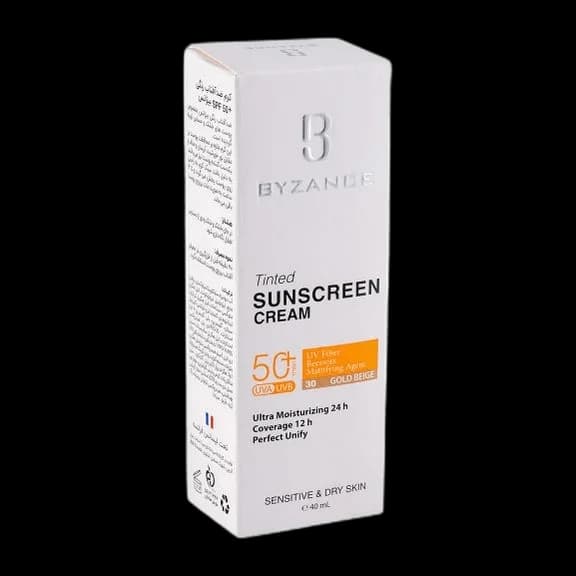 کرم ضدآفتاب رنگی پوست خشک و حساس بیزانسSPF50بژگلد3