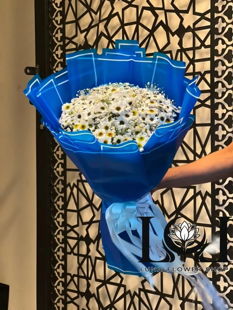 دسته گل طبیعی بابونه DL218