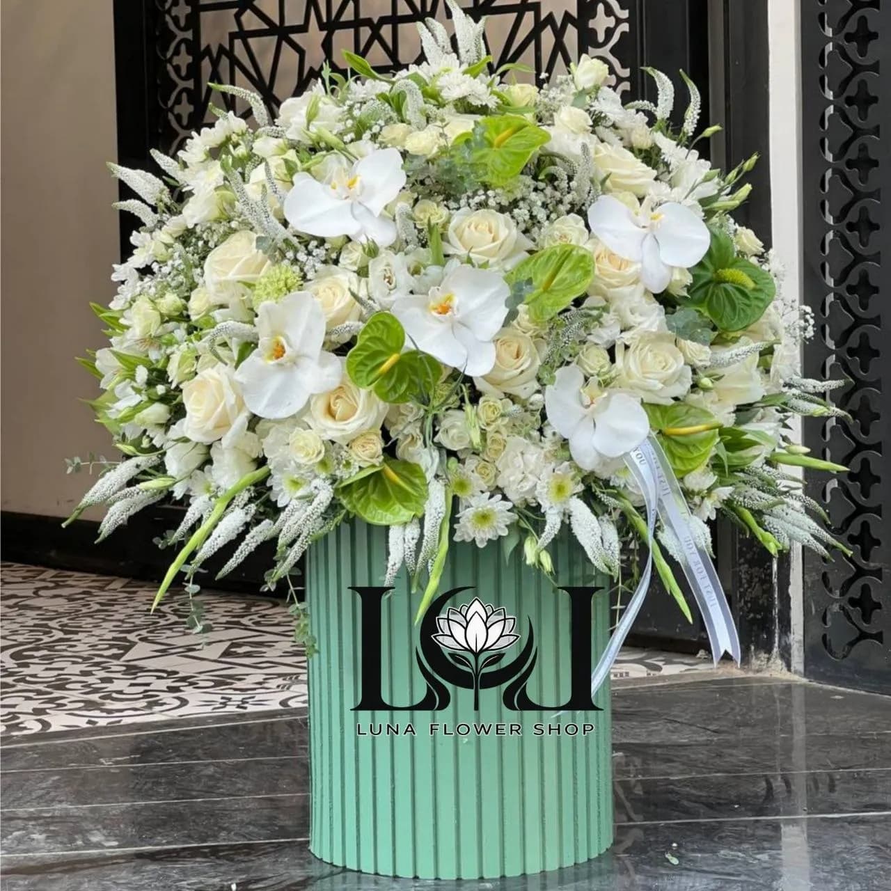 باکس گل طبیعی آنتوریوم و ارکیده BL191