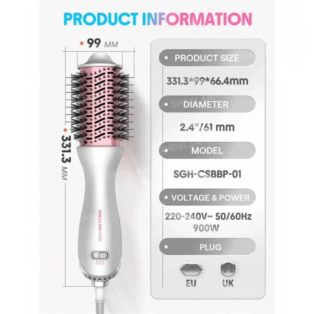 برس حرارتی شیگلم مدل Cool Shield Blowout Brush Pro سایز 61 — تصویر ۶