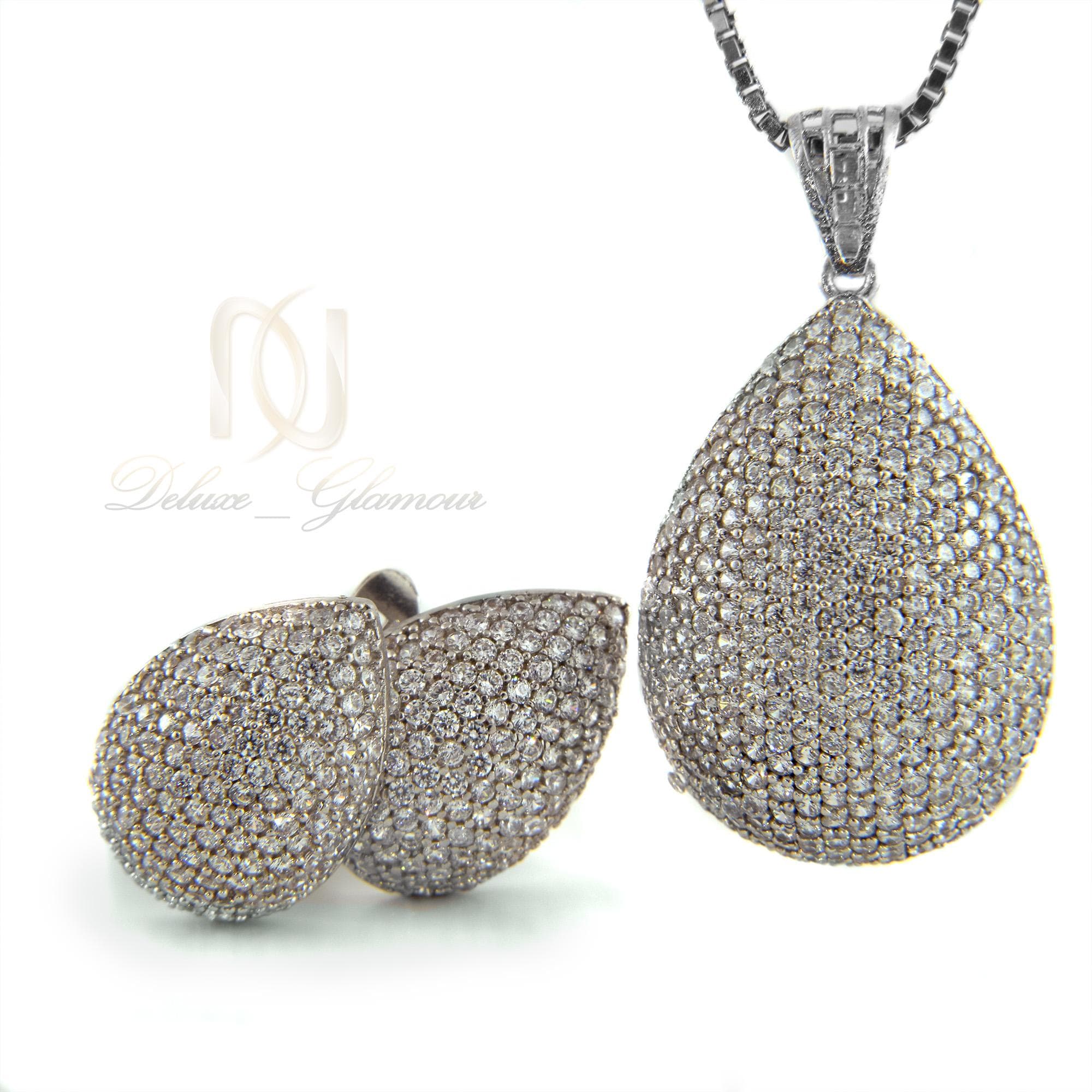 نيمست نقره طرح اشك نگين دار ns-n247