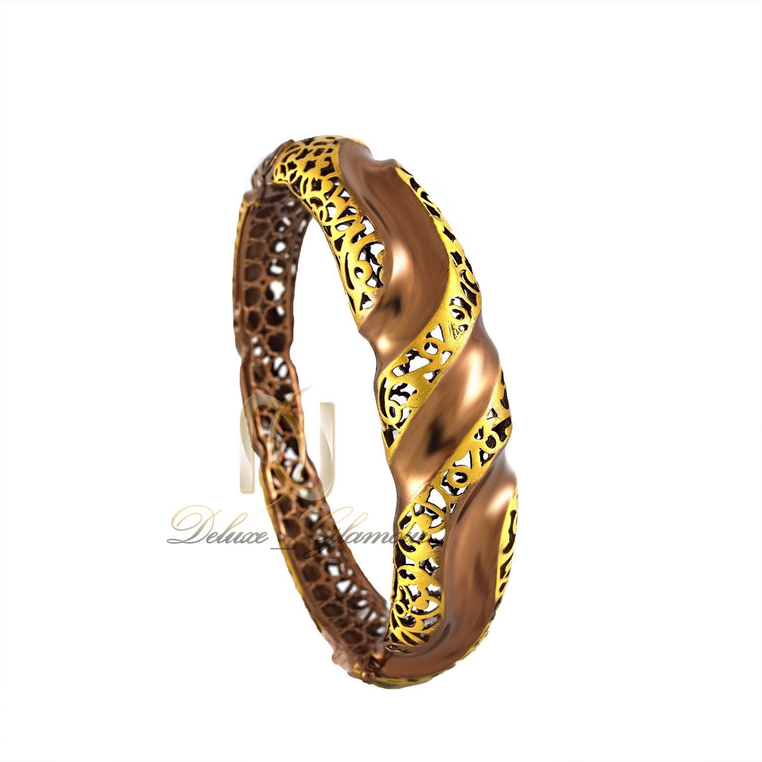 دستبند نقره زنانه دو رنگ طرح پرستيژ