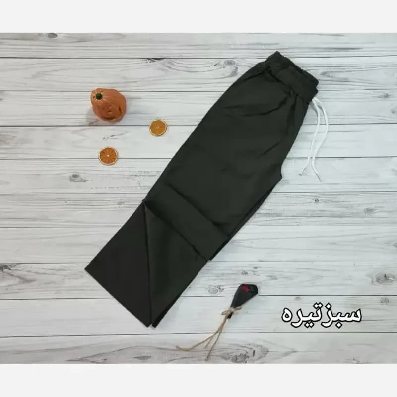 شلوار نیم بگ لینن زنانه سایز 38 تا 48 قد 100 سانت — تصویر ۷