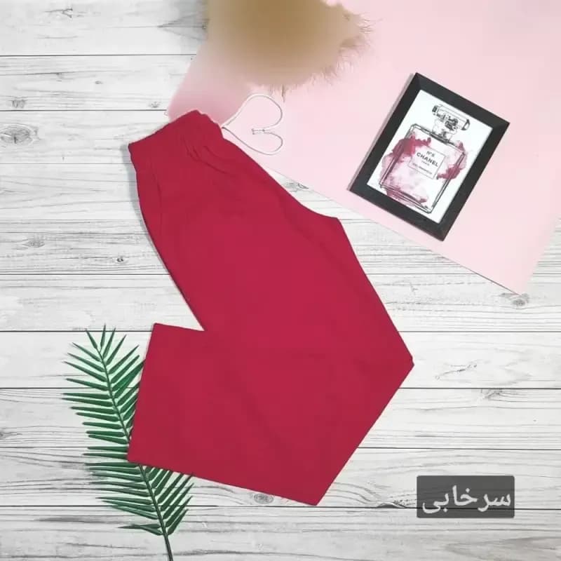 شلوار نیم بگ لینن زنانه سایز 38 تا 48 قد 100 سانت — تصویر ۳