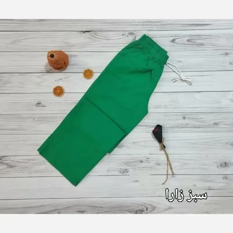 شلوار نیم بگ لینن زنانه سایز 38 تا 48 قد 100 سانت — تصویر ۸