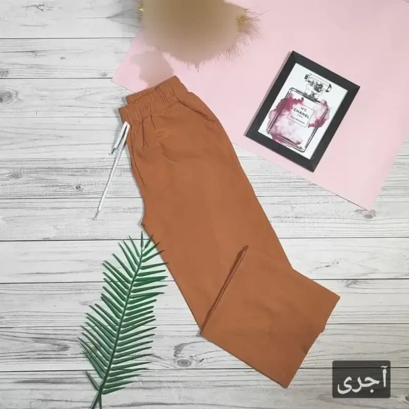 شلوار نیم بگ لینن زنانه سایز 38 تا 48 قد 100 سانت — تصویر ۴
