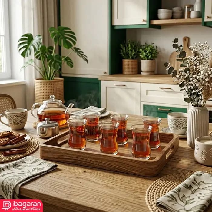 استکان کمر باریک 6 عددی پاشاباغچه مدل جهانگیر 42191