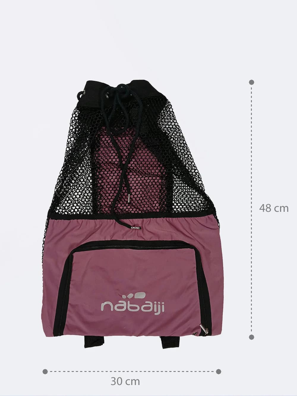 مش بگ ( mesh bag ) توری به رنگ بنفش مناسب برای وسایل استخر ، ساحل و دریا نابایجی ( Nabaiji ) — تصویر ۳
