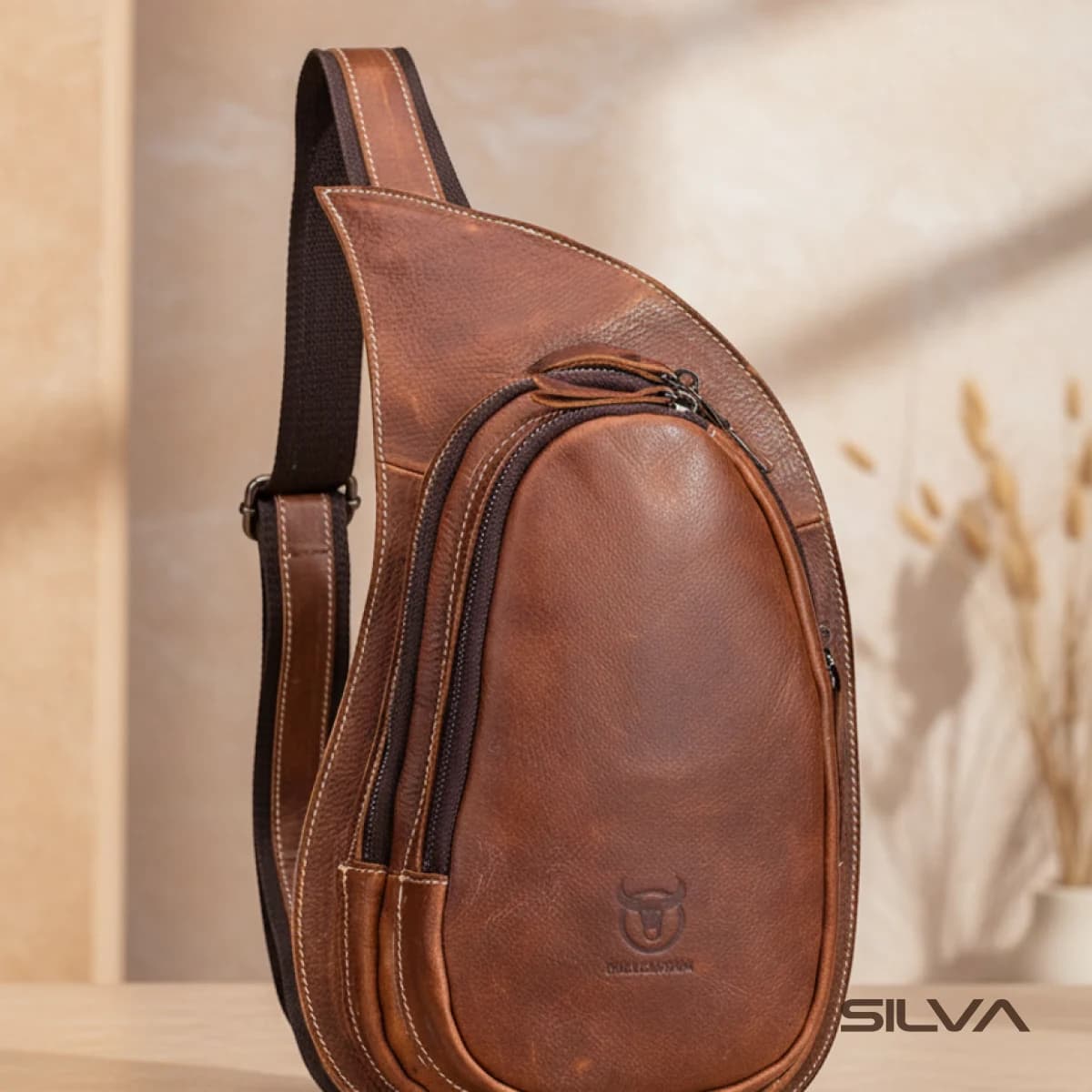 کیف کراس بادی و تکشانه چرم طبیعی مدل Crossbody Bag 30 | سیلوا چرم