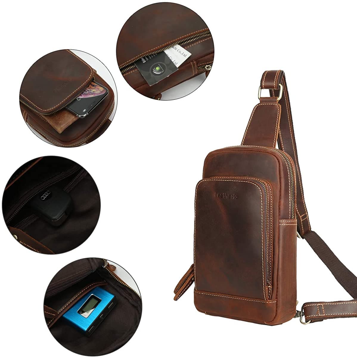 کیف کراس بادی و تک‌شانه چرم طبیعی مدل Crossbody Bag 29 | سیلوا چرم — تصویر ۵