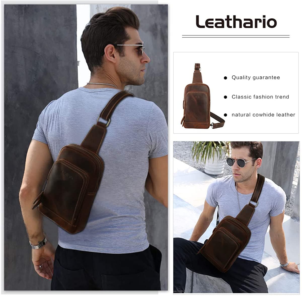 کیف کراس بادی و تک‌شانه چرم طبیعی مدل Crossbody Bag 29 | سیلوا چرم — تصویر ۷