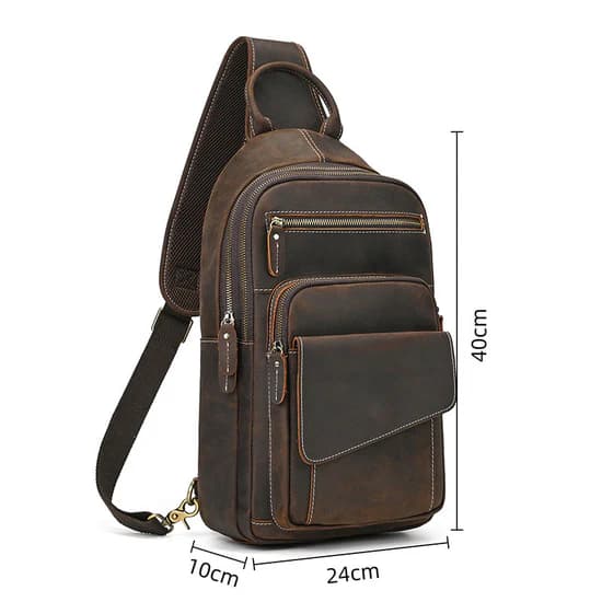 کیف کراس بادی و تک‌شانه چرم طبیعی مدل Crossbody Bag 28 | سیلوا چرم — تصویر ۲