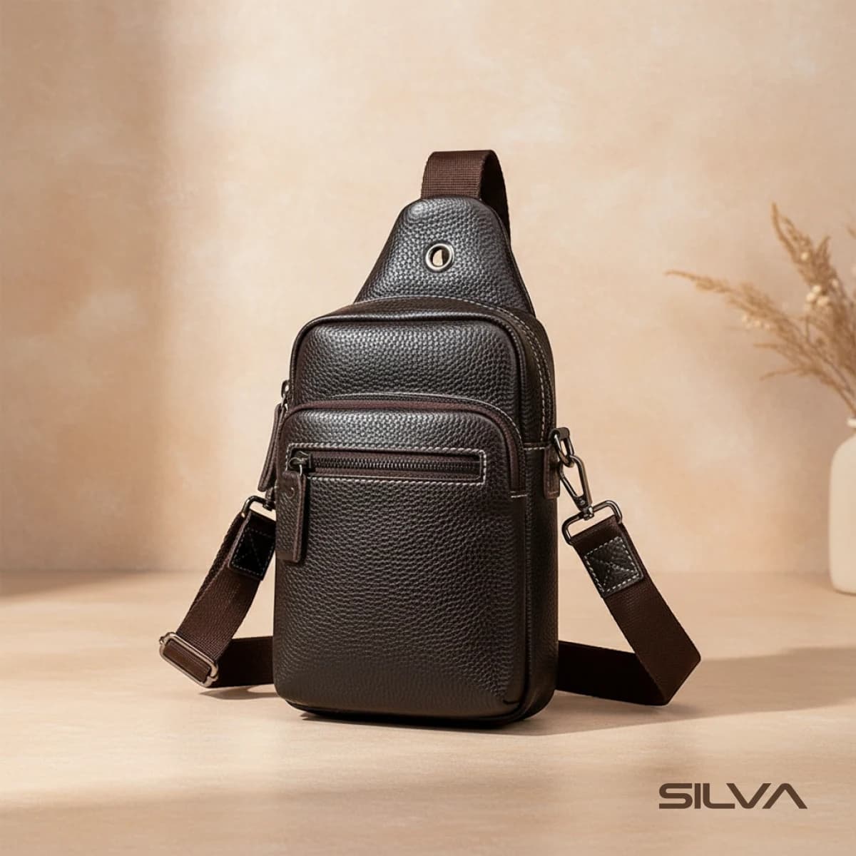 کیف کراس بادی و تکشانه چرم طبیعی مدل Crossbody Bag 25 | سیلوا چرم