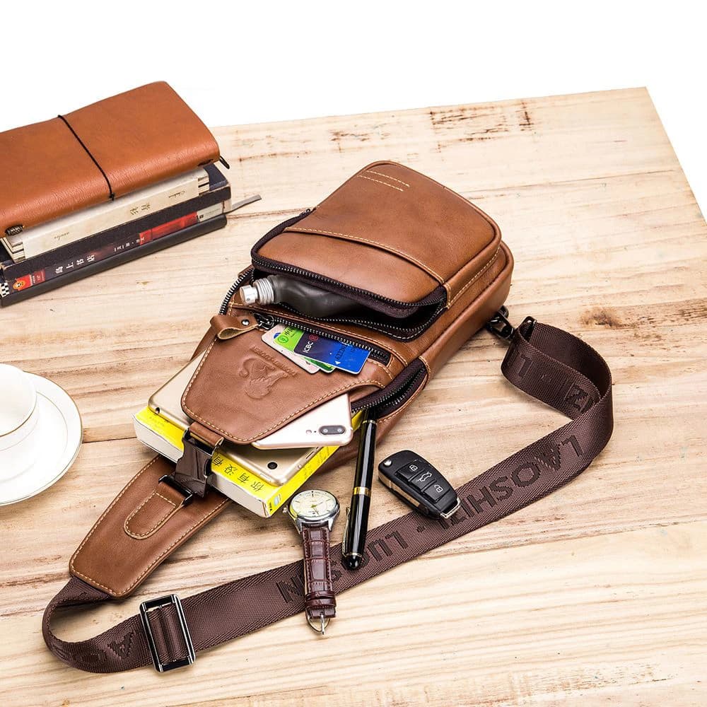 کیف کراس بادی و تک‌شانه چرم طبیعی مدل Crossbody Bag 03 | سیلوا چرم — تصویر ۵