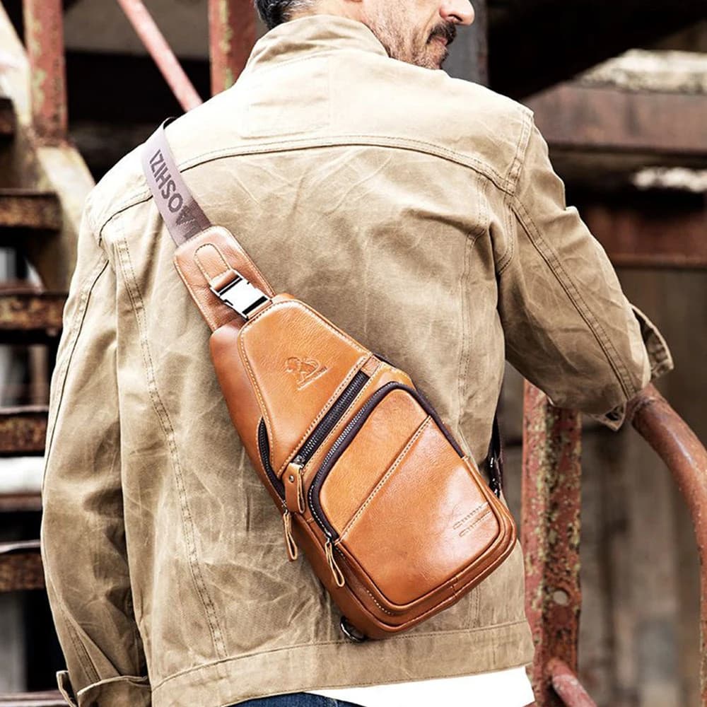 کیف کراس بادی و تک‌شانه چرم طبیعی مدل Crossbody Bag 03 | سیلوا چرم — تصویر ۸
