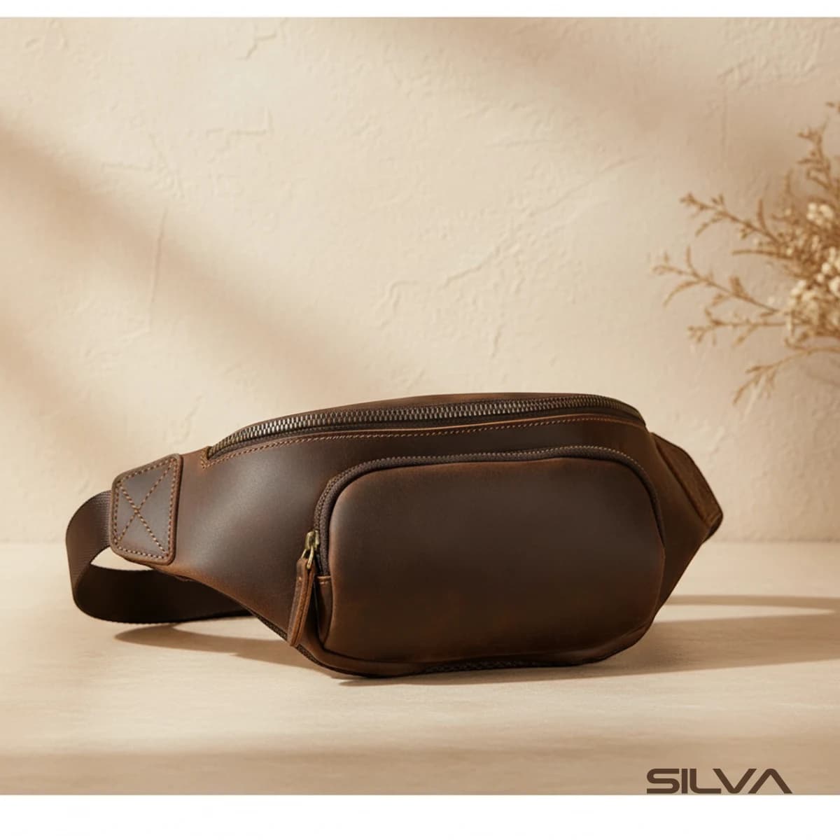 کیف کمری چرم طبیعی مدل Waist Bag 03 | سیلوا چرم