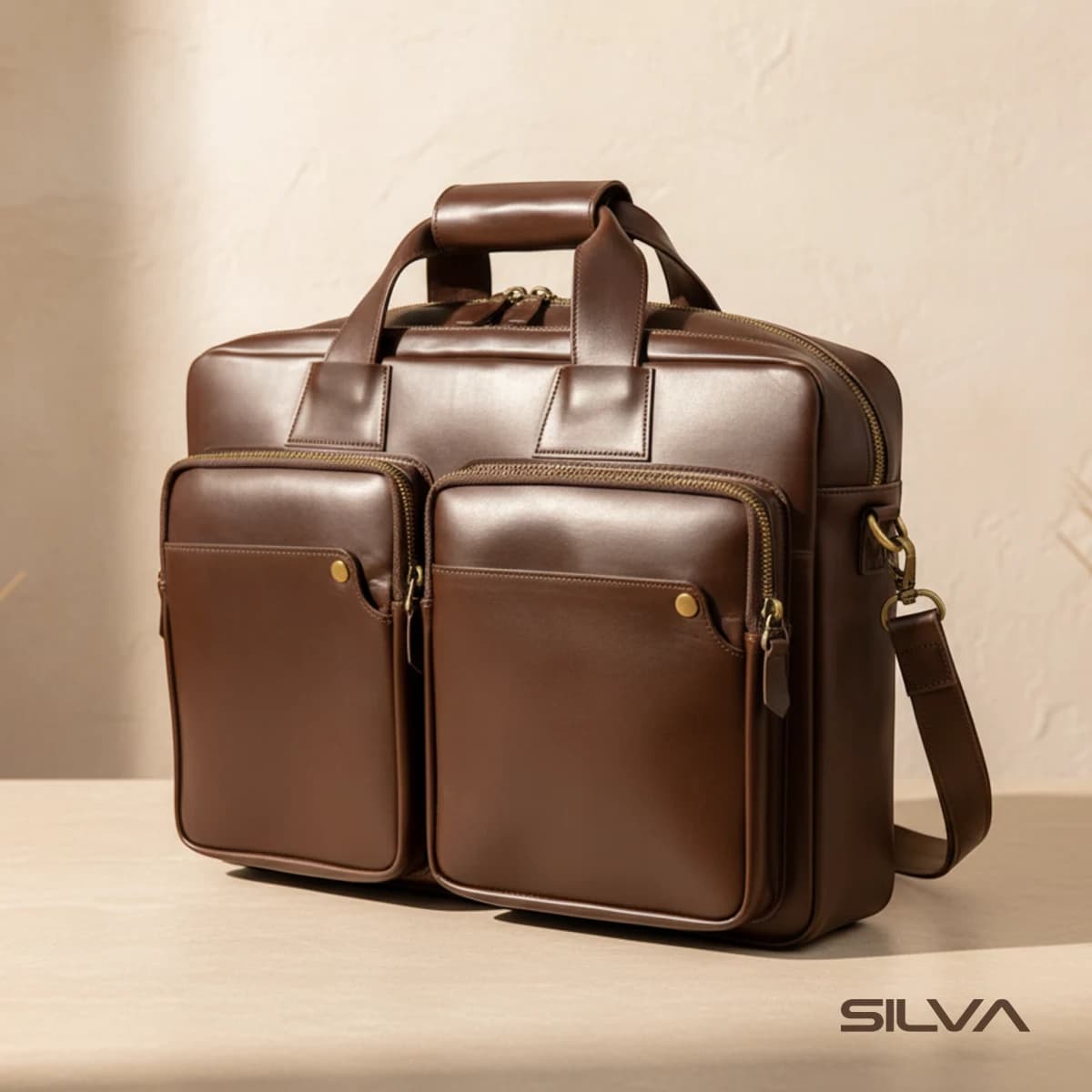 کیف لپ تاپ چرم طبیعی مدل Laptop Bag 35 | سیلوا چرم
