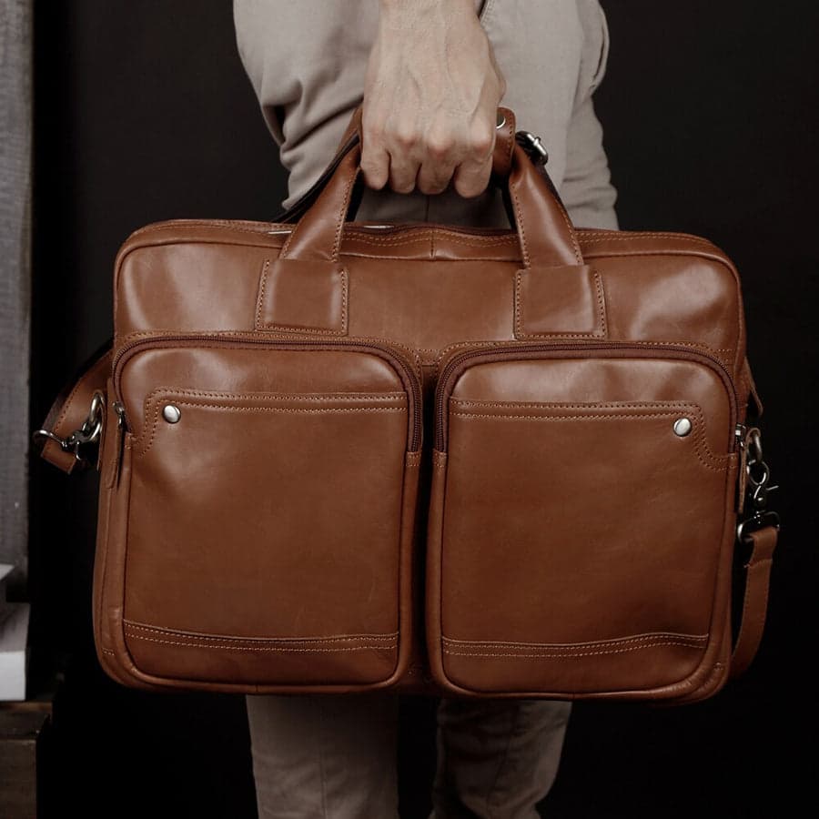 کیف لپ تاپ چرم طبیعی مدل Laptop Bag 35 | سیلوا چرم — تصویر ۶