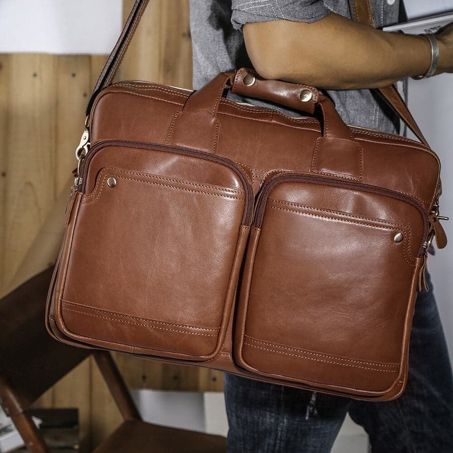 کیف لپ تاپ چرم طبیعی مدل Laptop Bag 35 | سیلوا چرم — تصویر ۵