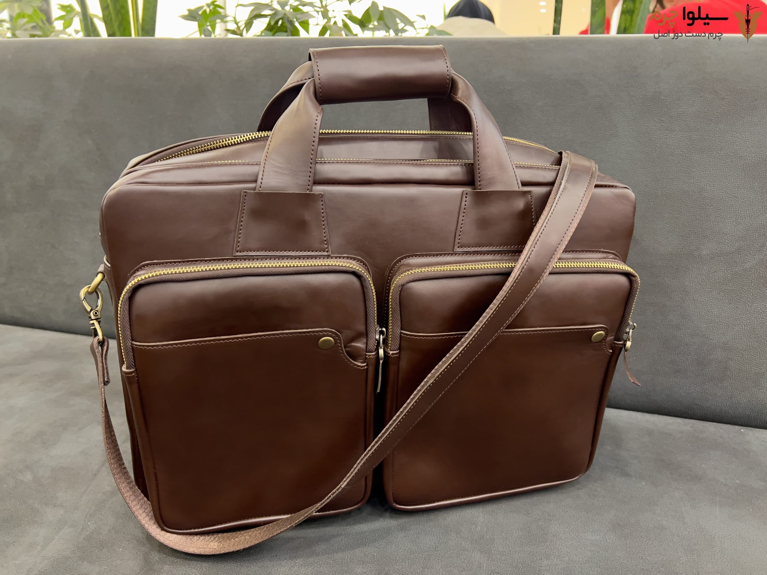 کیف لپ تاپ چرم طبیعی مدل Laptop Bag 35 | سیلوا چرم — تصویر ۲
