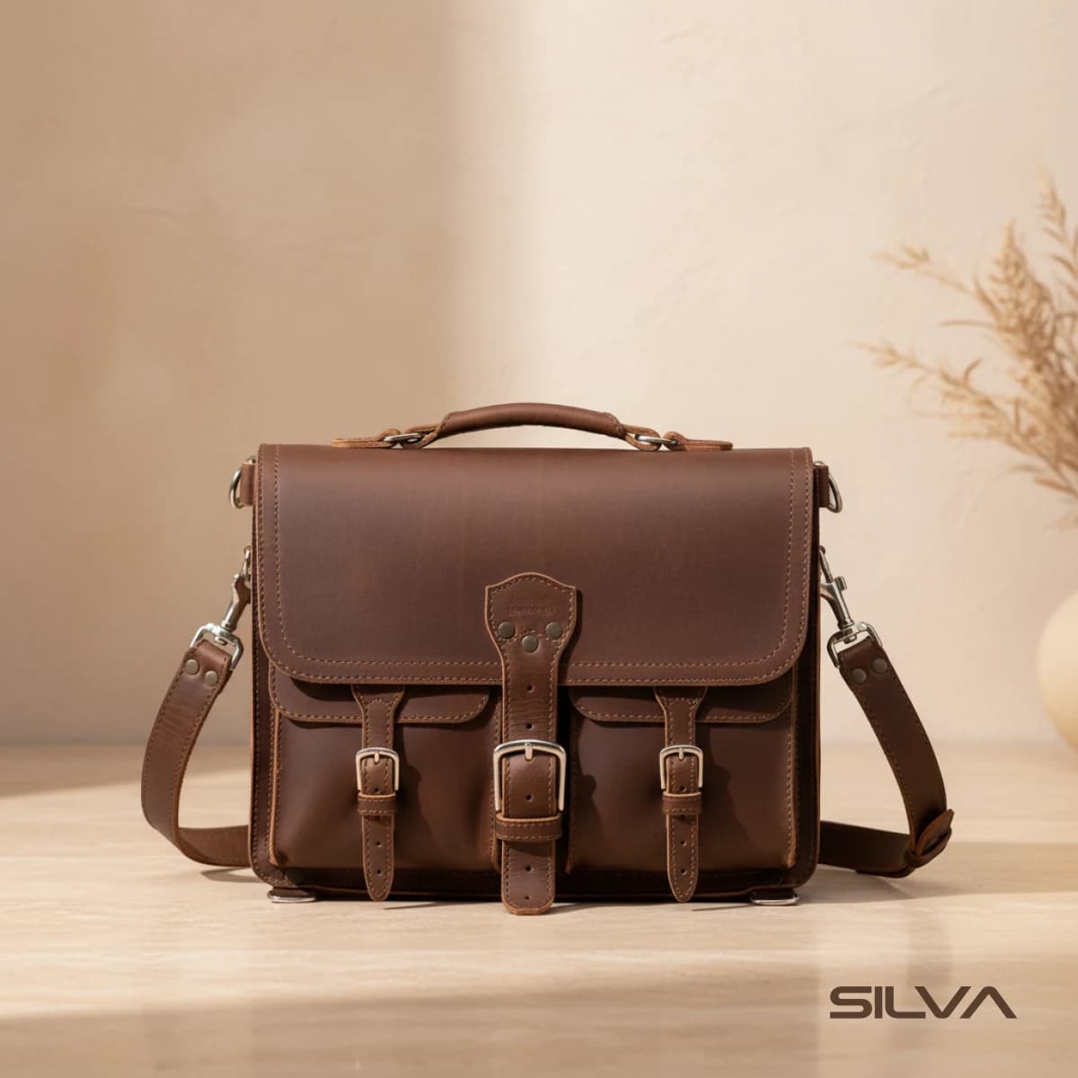 کیف اداری چرم طبیعی مدل Office Bag 27 | سیلوا چرم