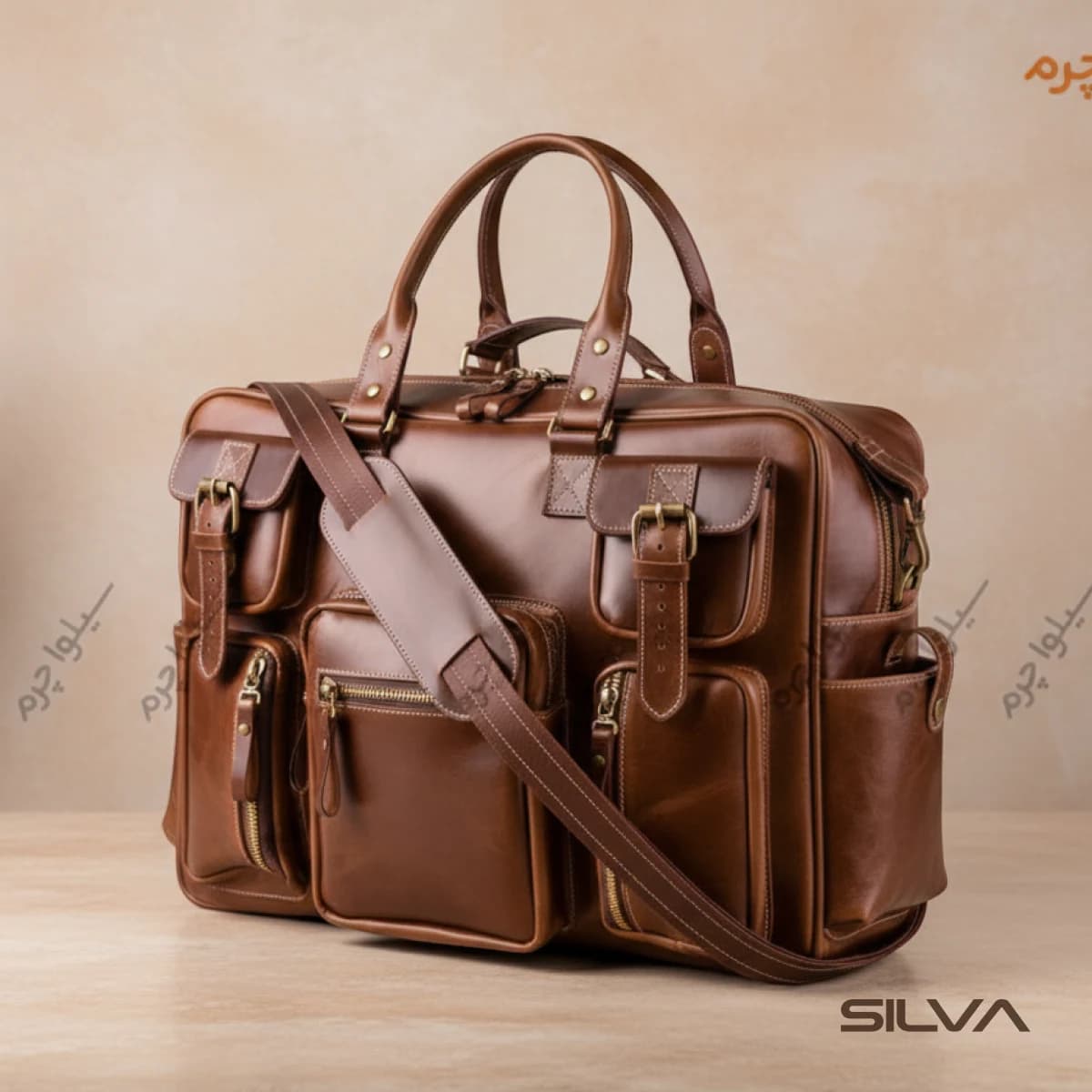 کیف اداری چرم طبیعی مدل Office Bag 26 | سیلوا چرم
