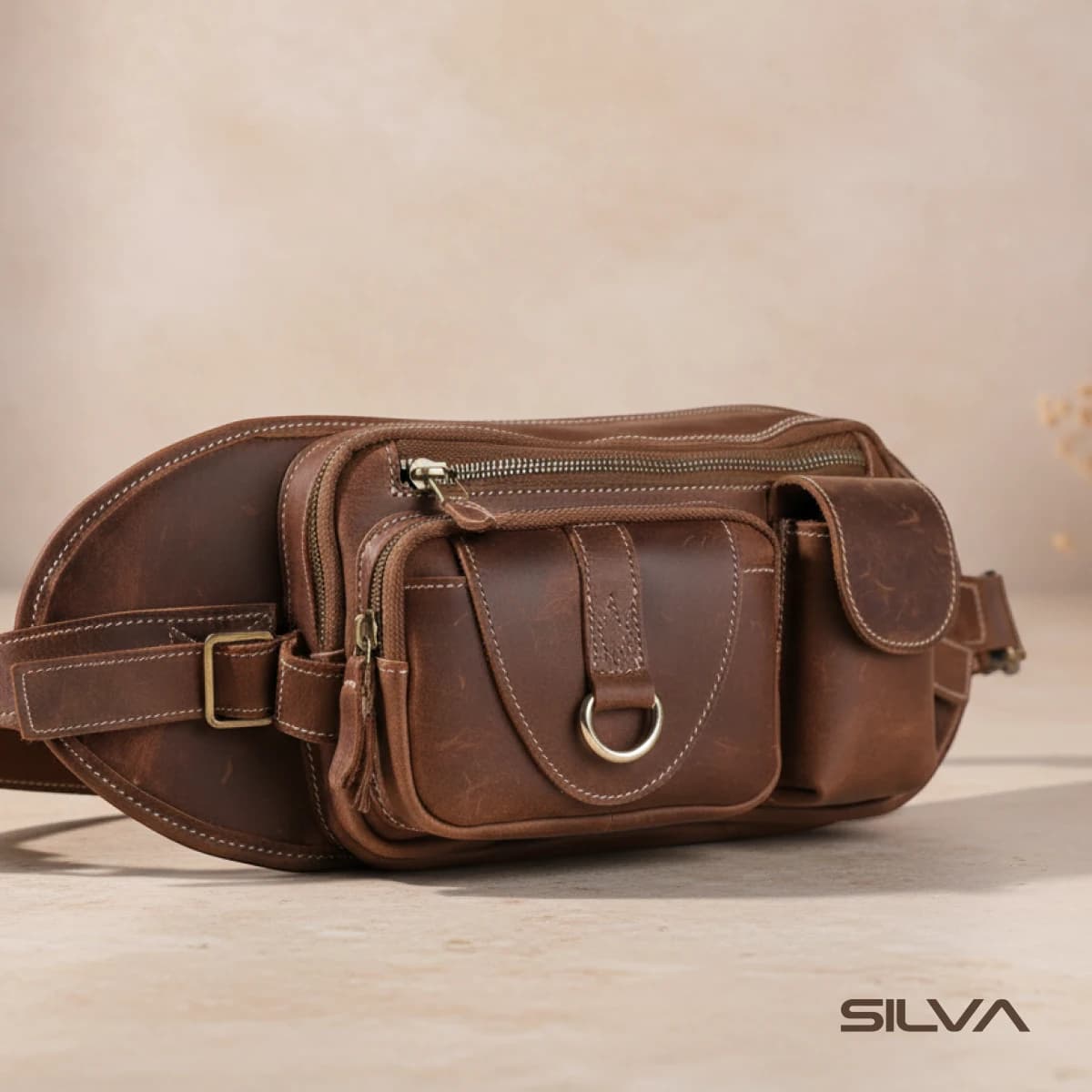 کیف کمری چرم طبیعی مدل Waist Bag 29 | سیلوا چرم