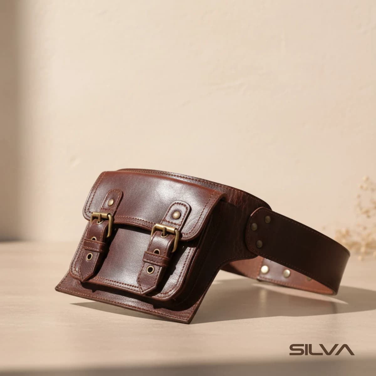 کیف کمری چرم طبیعی مدل Waist Bag 27 | سیلوا چرم