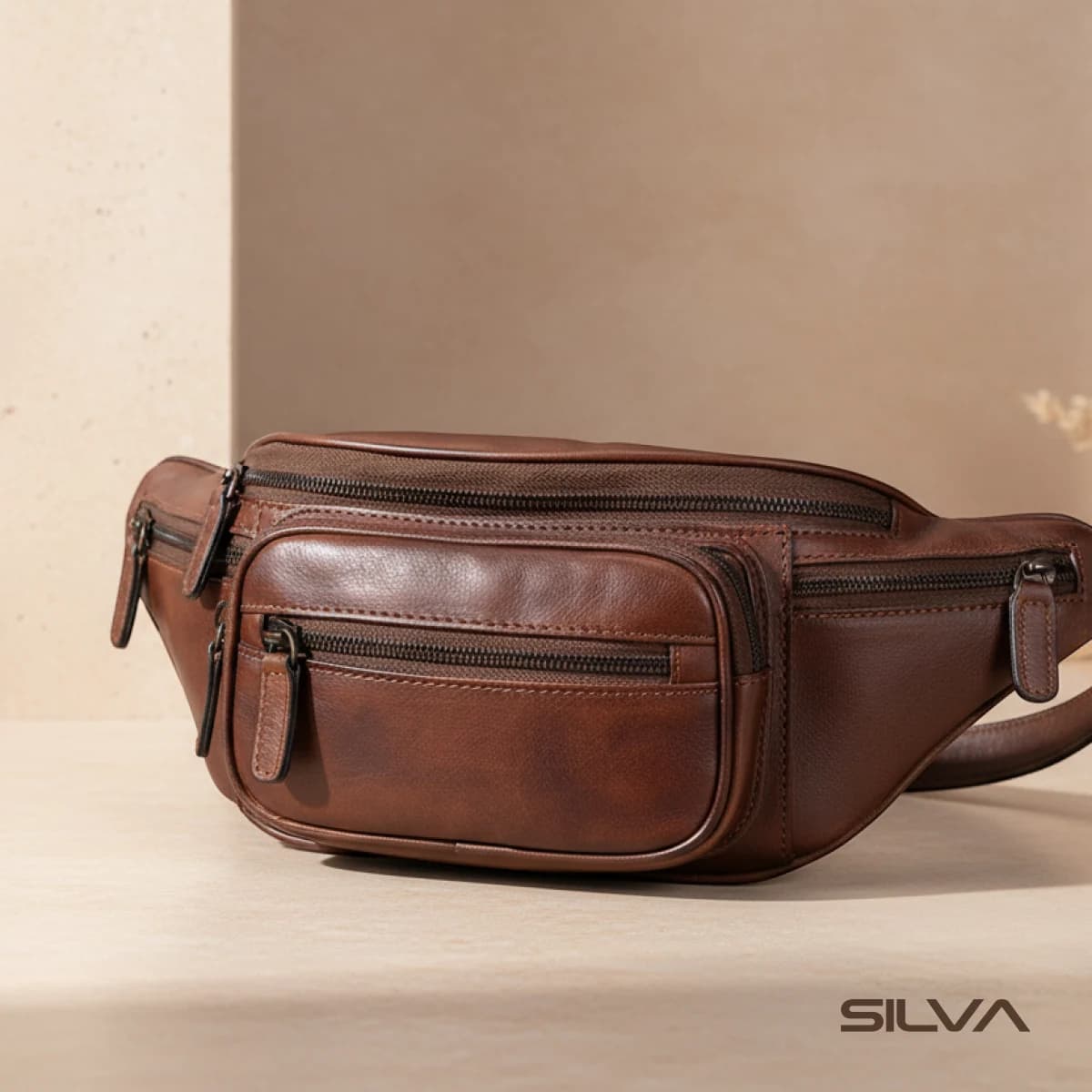 کیف کمری چرم طبیعی مدل Waist Bag 25 | سیلوا چرم