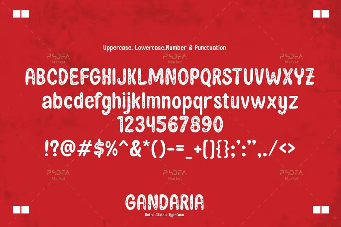 فونت کلاسیک رترو Gandaria — تصویر ۲