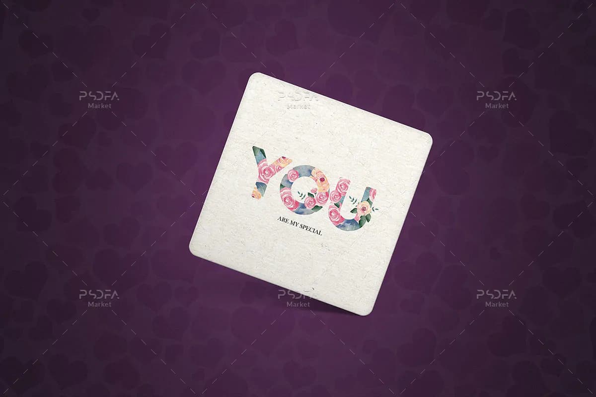 موکاپ کارت ویزیت مربعی یک رو — تصویر ۸
