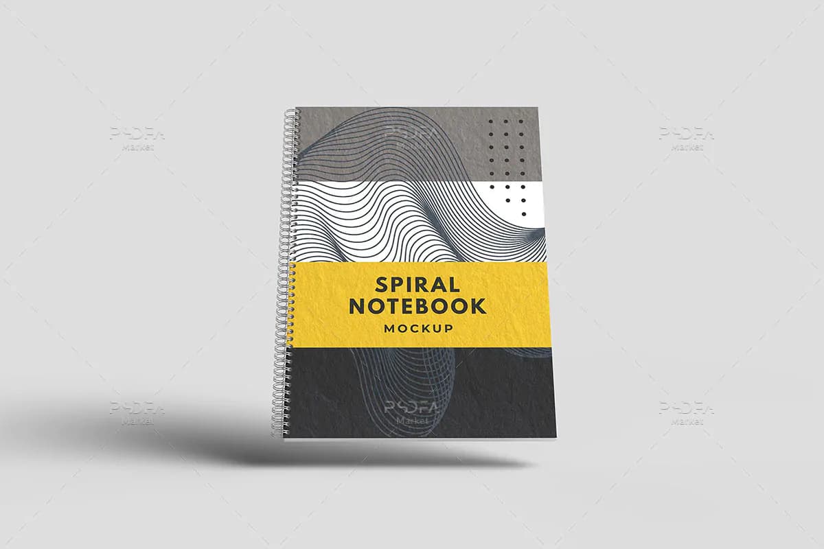 موکاپ دفتر سیمی و فنری Spiral Notebook — تصویر ۴