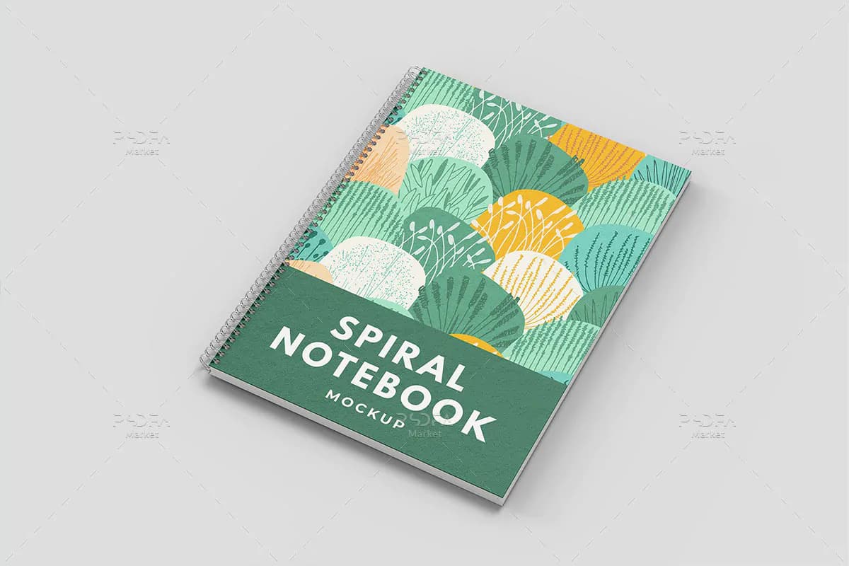 موکاپ دفتر سیمی و فنری Spiral Notebook — تصویر ۲