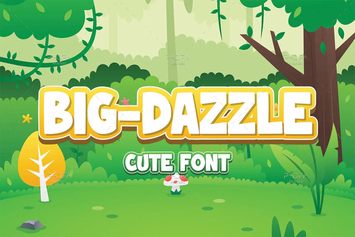 فونت کارتونی بامزه و شاد Big Dazzle