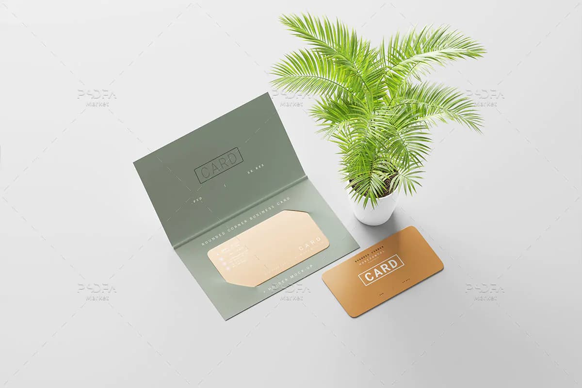 موکاپ کارت ویزیت با جاکارتی یا هولدر شیک و زیبا — تصویر ۲