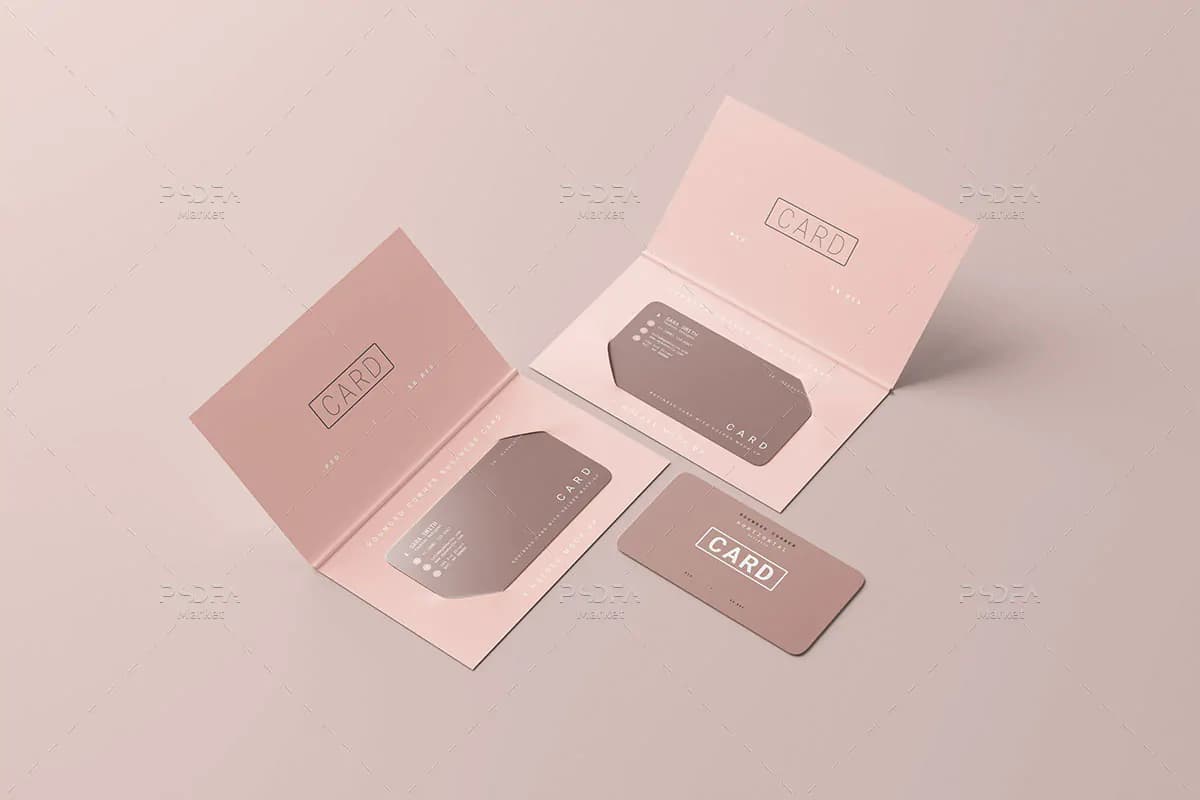 موکاپ کارت ویزیت با جاکارتی یا هولدر شیک و زیبا — تصویر ۵