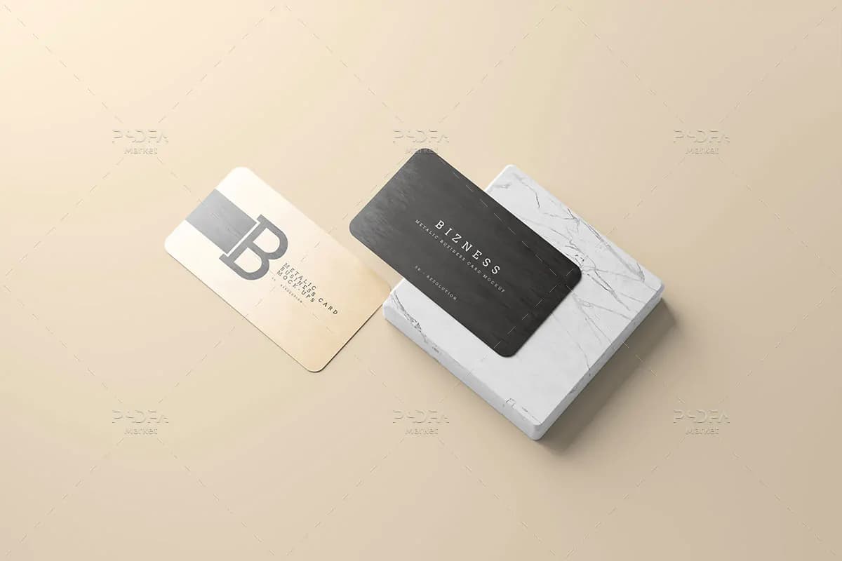 موکاپ کارت ویزیت براق شیک و لاکچری — تصویر ۳
