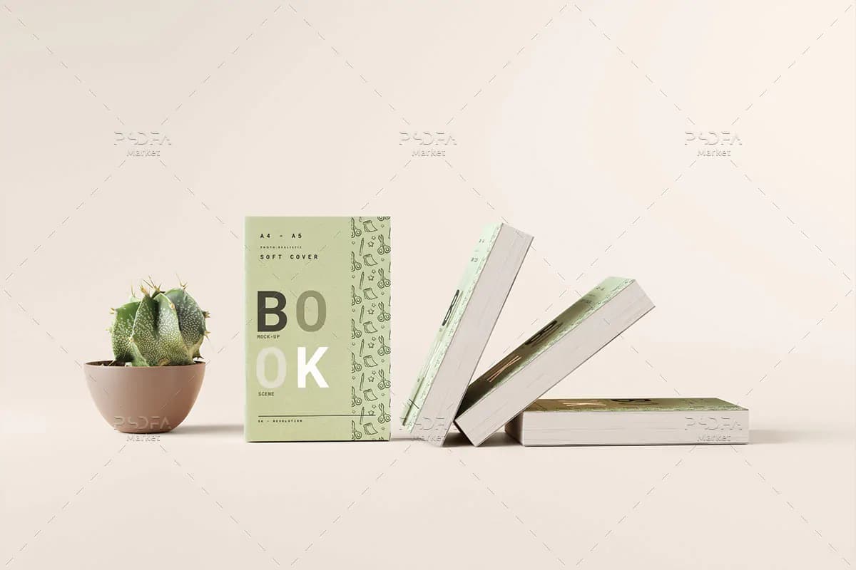 20 موکاپ جلد کتاب بزرگ در نماهای مختلف — تصویر ۴