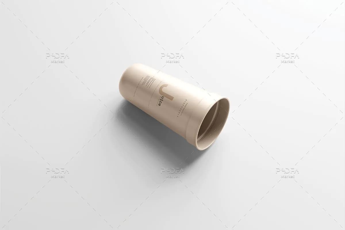 موکاپ لیوان پلاستیکی یکبار مصرف درب دار – 6 نمای مختلف — تصویر ۵