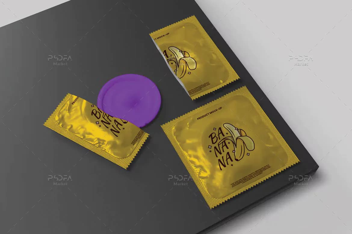 موکاپ بسته بندی کاندوم بهداشتی — تصویر ۲