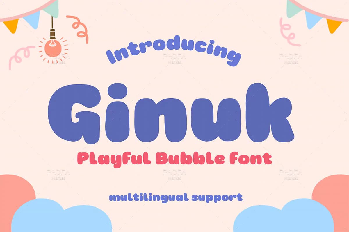 فونت کودکانه بولد و ضخیم Ginuk
