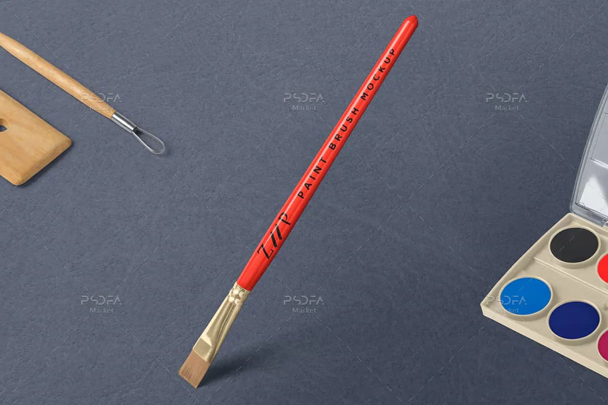 موکاپ قلمو آبرنگ — تصویر ۵